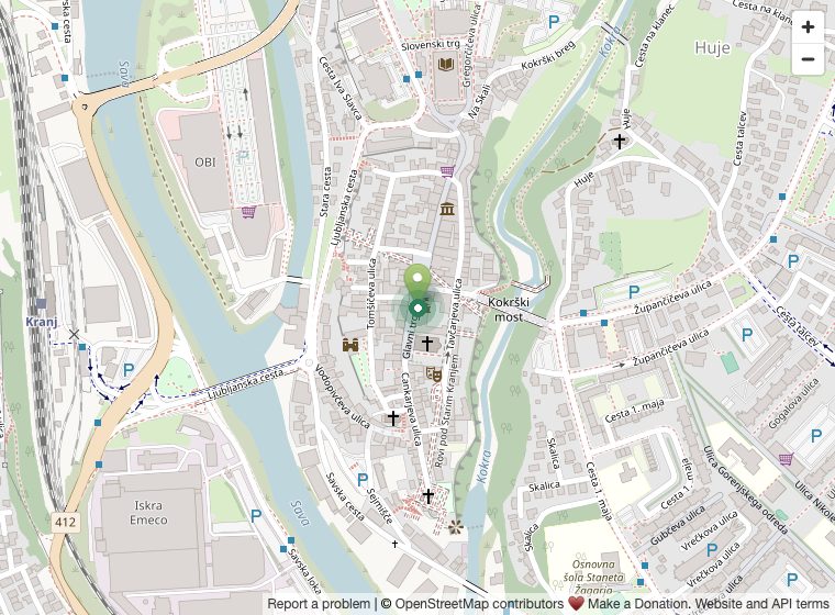 Zemljevid lokacije Glavni trg 1, Kranj