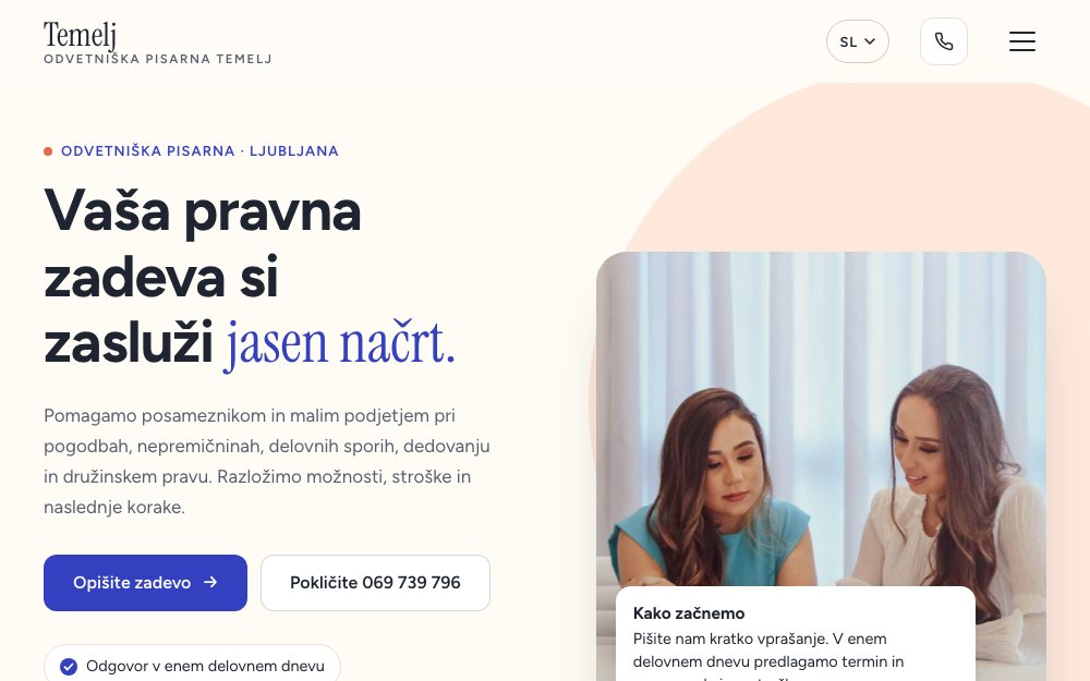 Primer spletne strani – odvetnik